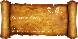 Kuttner Géza névjegykártya